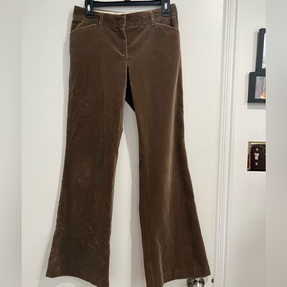 Theory Brown Velvet Low Rise Pants Sz. 6 - Picture 1 of 6